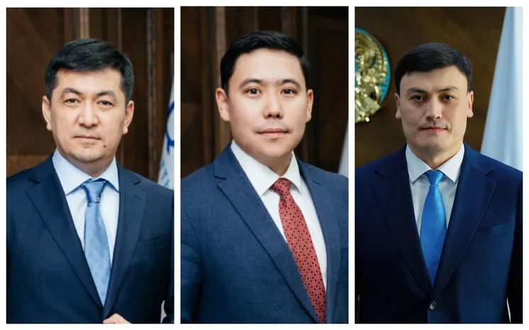 слева направо: М.Ихсанов, А.Акан и У.Буркитов, коллаж "АЖ"