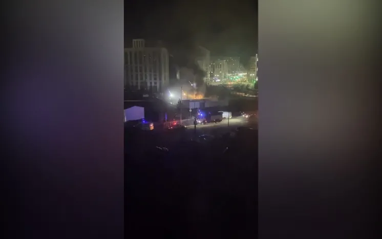 пожар, оставивший без электричества, ряд ЖК района Нура столицы