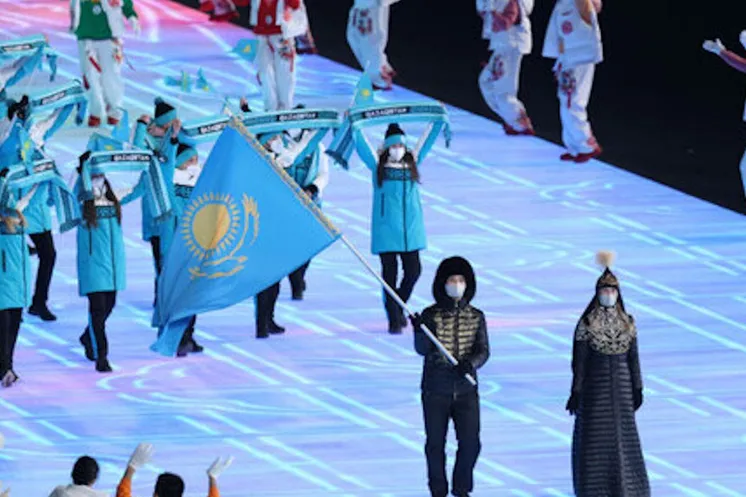 проход сборной Казахстана на открытии Зимней Олимпиады-2022 / фото sports.kz